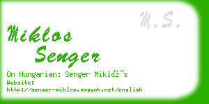 miklos senger business card